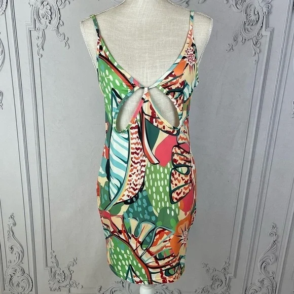 Tropical Print Mini Dress - Picture 2 of 11